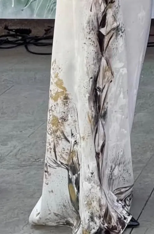 Detail of a hand-painted skirt